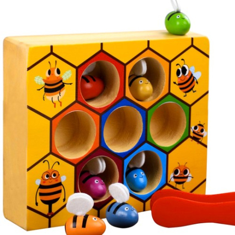 MG Honeycomb dřevěná vkládačka, včelky