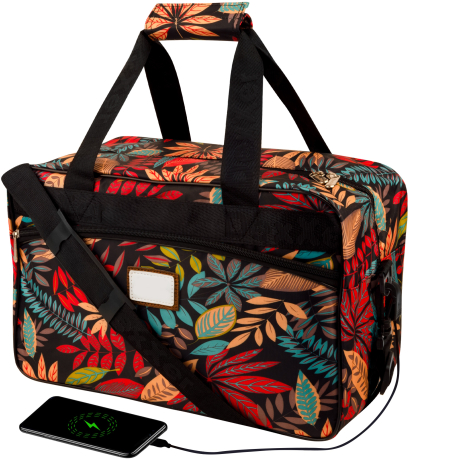 MG Travel Bag taška s vestavěným USB kabelem 20L, orange leaves