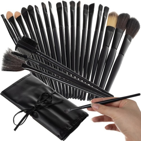 MG Makeup Brushes kosmetické štětce 24ks, černé (P8573)