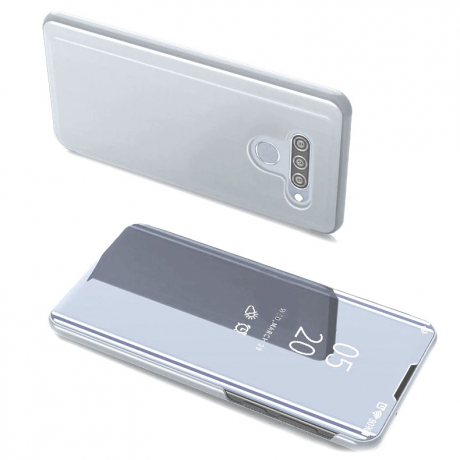 MG Smart Clear View knižkové puzdro na LG K51S / K41S, strieborné