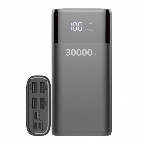 MG WPB-001 Power Bank 30000mAh 4x USB 4A, čierny (WPB-001BK)