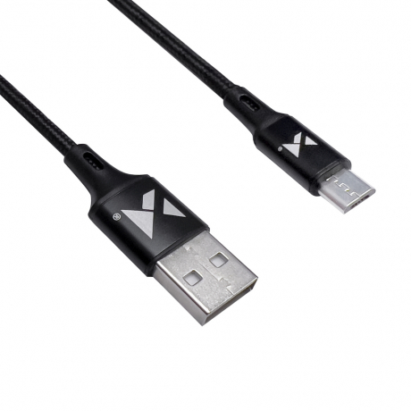MG kábel USB / micro USB 2.4A 2m, čierny (WUC-M2B)