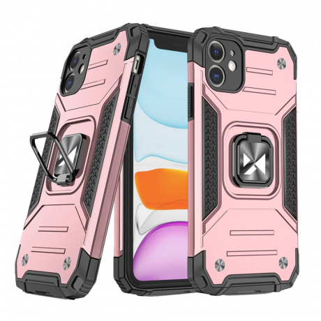 MG Ring Armor plastový kryt na iPhone 11, ružový