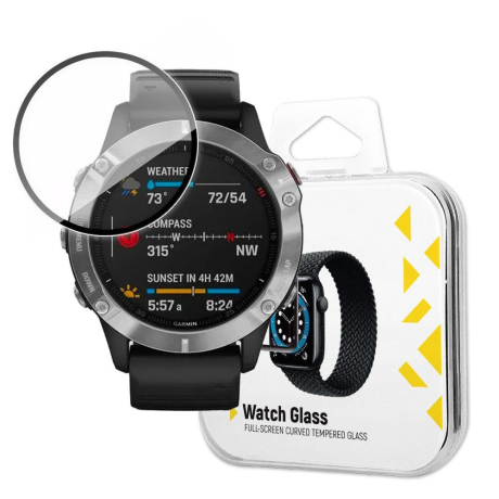 MG Watch Glass Hybrid ochranné sklo na Garmin Fenix 6, černé