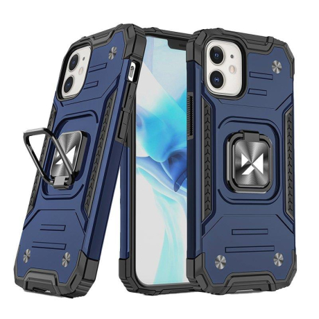 MG Ring Armor plastový kryt na iPhone 14 Plus, modrý