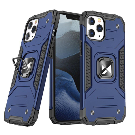 MG Ring Armor plastový kryt na iPhone 14 Pro Max, modrý