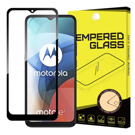 MG Full Glue Super Tough ochranné sklo na Motorola Moto E7, čierne