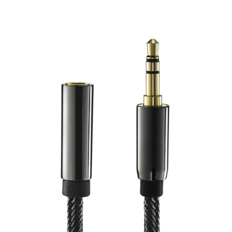 MG audio kábel 3.5mm mini jack F/M 5m, čierny