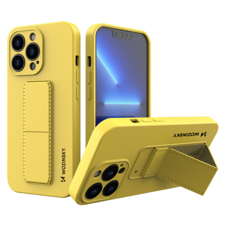 MG Kickstand silikónový kryt na iPhone 13 Pro Max, žltý