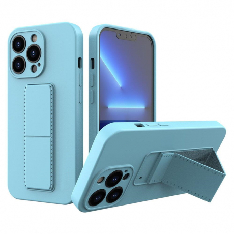 MG Kickstand silikónový kryt na iPhone 13 Pro, modrý
