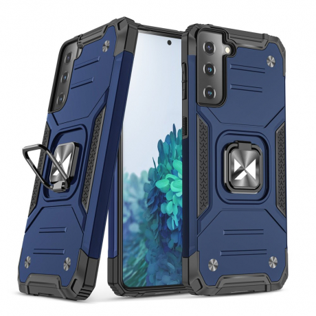 MG Ring Armor plastový kryt na Samsung Galaxy S21 Plus 5G, modrý