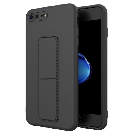 MG Kickstand silikónový kryt na iPhone 6 / 6S Plus, čierny