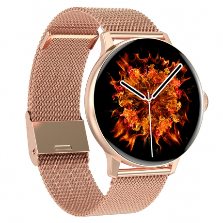 NEOGO DayFit D2, smart hodinky, ružovozlaté/kovové