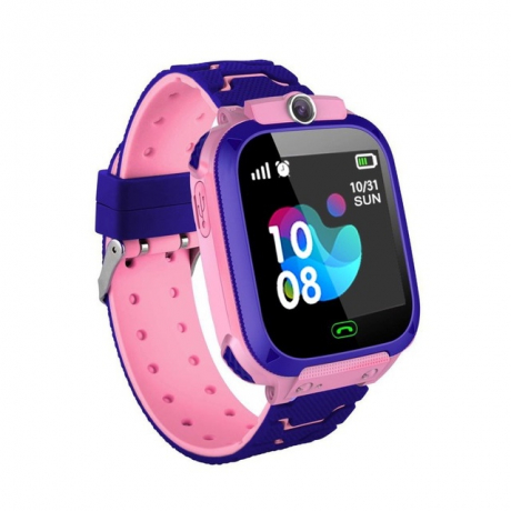 NEOGO SmartWatch QS12 LBS, smart hodinky pre deti, ružové