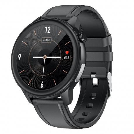 NEOGO SmartHealth E8, smart hodinky, čierne/kožené