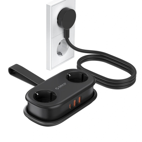 Orico AP3 produžni kabel 5in1 2x USB-A / 1x USB-C / 2x AC 20W, crni