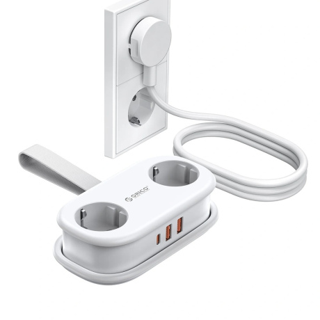 Orico AP3 produžni kabel 5in1 2x USB-A / 1x USB-C / 2x AC 20W, bijeli