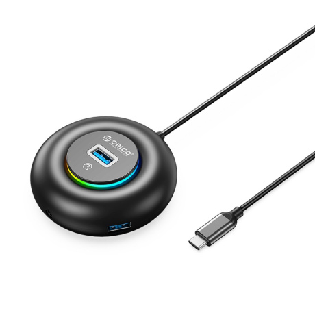Orico YXR4-C3 HUB adaptér USB-C - 3x USB 3.0 / 3.5mm jack 1.8m, čierny