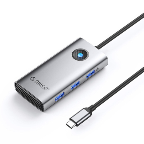 Orico PW11 HUB adaptér USB-C - 3x USB 3.0 / 2x USB-C / HDMI 4K 0.2 m, čierny