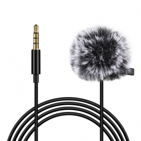 PULUZ PU424 Lavalier mikrofon s klipem 3.5mm mini jack, 1.5m, černý (PU424)