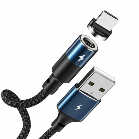 Remax Zigie magnetický kabel USB / Micro USB 3A 1.2m, černý (RC-102m)