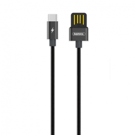 REMAX RC-080a Silver Serpent kabel USB / USB-C 2.1A 1m, černý