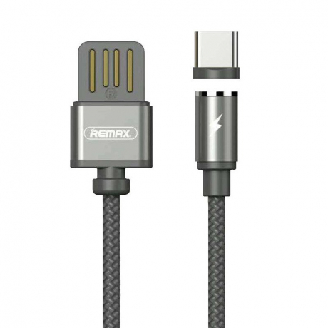 Remax Gravity RC-095a magnetický USB / USB Type C kábel s LED svetlom 1M 2.1A čierny