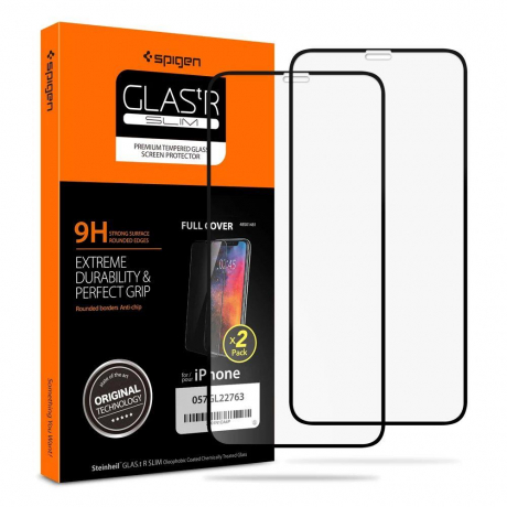Spigen Full Cover Tr Slim 2-pack ochranné sklo na iPhone 11 Pro / XS / X, čierne (057GL23120)