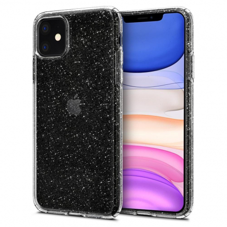 Spigen Liquid Crystal silikonový kryt na iPhone 11, průsvitný/glitter (076CS27181)