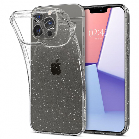 Spigen Liquid Crystal silikonový kryt na iPhone 13 Pro Max, glitter průsvitný (ACS03198)