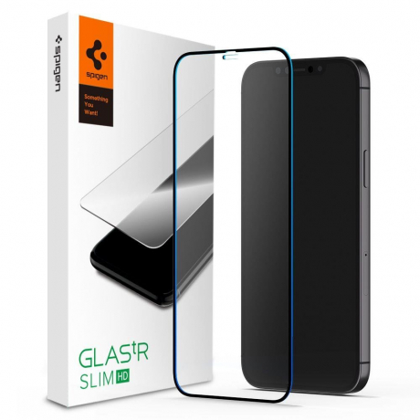 Spigen Glas.Tr Slim Full Cover tvrzené sklo na iPhone 12 Pro Max, černé