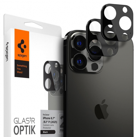 Spigen Optik.Tr 2x ochranné sklo na kameru na iPhone 13 Pro / 13 Pro Max, černé