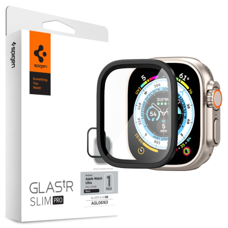 Spigen Glas.Tr Slim ochranné sklo na Apple Watch Ultra 49mm, černé (AGL06161)