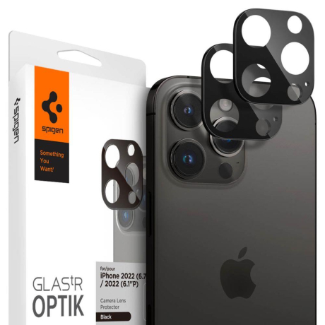 Spigen Optik 2x sklo na kameru iPhone 14 Pro / 14 Pro Max / 15 Pro / 15 Pro Max, čierne (AGL05273)