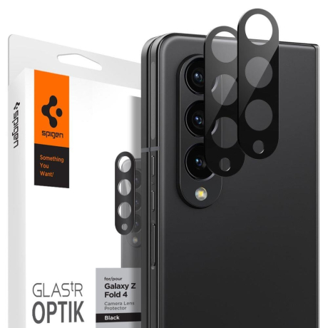 Spigen Optik.Tr 2x ochranné sklo na kameru na Samsung Galaxy Z Fold 4, černé (AGL05428)