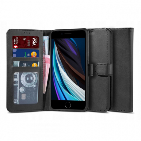 Tech-Protect Wallet knížkové pouzdro na iPhone 7 / 8 / SE 2020 / 2022, černé