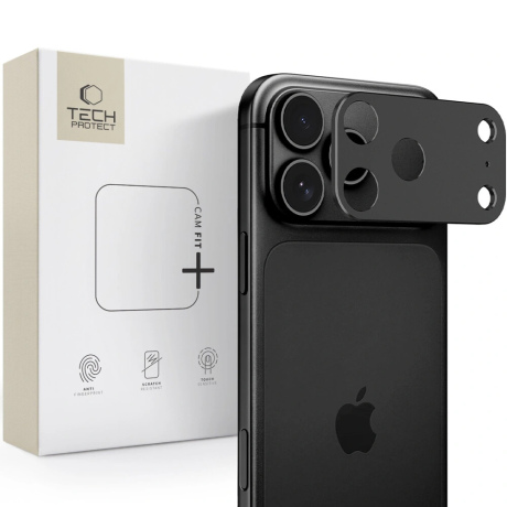 Tech-Protect CamAlloy Fit zaštitno staklo za kameru za iPhone 18 Pro, crno