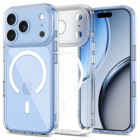 Tech-Protect MagPeak MagSafe CC husă pentru iPhone 17 Pro / 18 Pro, transparentă