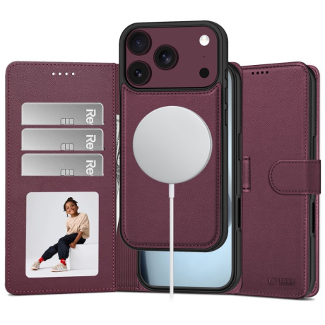 Tech-Protect Wallet MagSafe futrola iPhone 17 Pro Max / 18 Pro Max, bordo