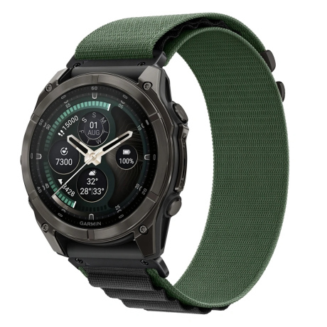 Tech-Protect Nylon Pro remen Garmin QuickFit 26mm, green / black
