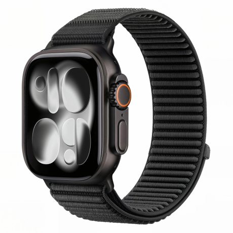Tech-Protect Nylon Loop remen za Apple Watch 44/45/46/49mm, black