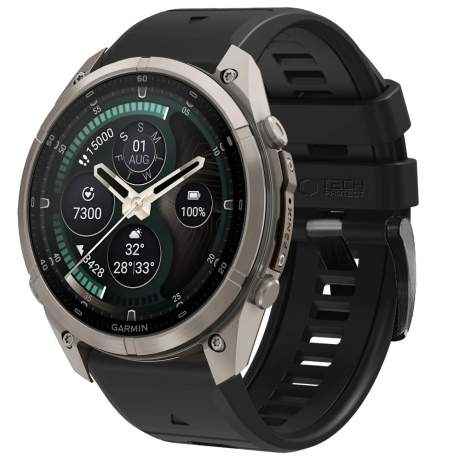 Curea din silicon Tech-Protect, Garmin Fenix 5X / 5X Plus / 6X / 6X Pro / 7X / 8 / 8 Pro / 9 / 9 Pro (51 mm), neagră