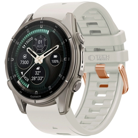 Tech-Protect Silicone remen Garmin QuickFit 20mm, fog grey