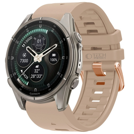 Tech-Protect Silicone remen Garmin QuickFit 20mm, walnut