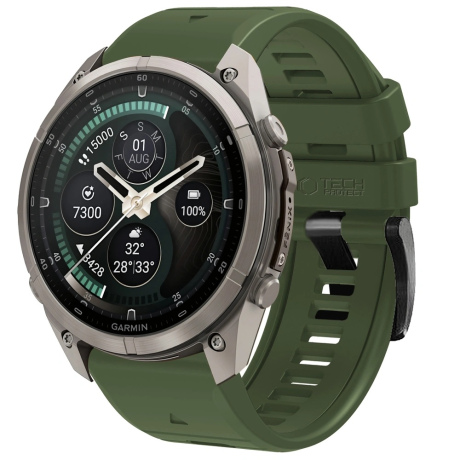 Tech-Protect Silicone remen Garmin QuickFit 22mm, military green