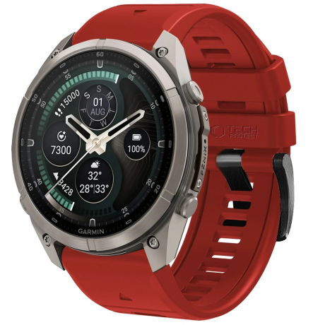 Tech-Protect Silicone remen Garmin QuickFit 22mm, crimson red