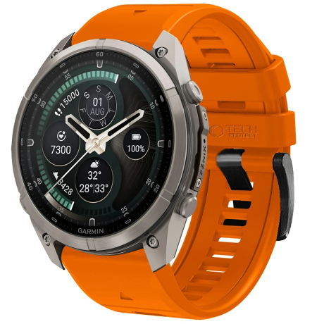 Tech-Protect Silicone remen Garmin QuickFit 22mm, signal orange