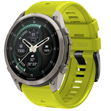 Tech-Protect Silicone remen Garmin QuickFit 26mm, volt lime