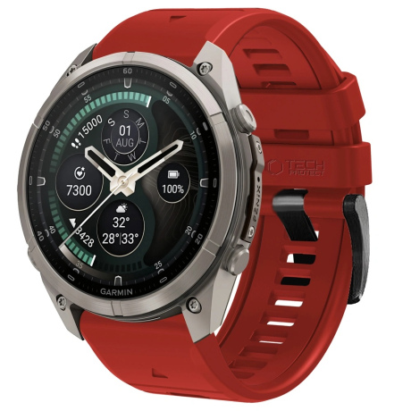 Tech-Protect Silicone remen Garmin QuickFit 26mm, crimson red