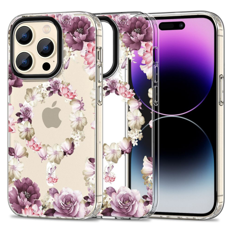 Tech-Protect Magmood MagSafe kryt na iPhone 15 Pro Max rose floral